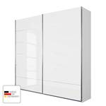 Schwebetürenschrank Ratingen Alpinweiß/ Glas Weiß - Breite: 181 cm - 2 Türen