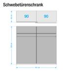 Schwebetürenschrank Ratingen Alpinweiß/ Glas Weiß - Breite: 181 cm - 2 Türen