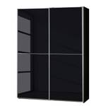 Schwebetürenschrank Rimini Glas Schwarz - Breite: 200 cm