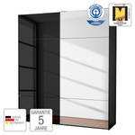 Schwebetürenschrank Samaya Glas Schwarz / Schwarz - 200 x 223 cm - Mit Spiegeltür/-en