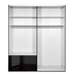 Schwebetürenschrank Samaya Glas Schwarz / Schwarz - 200 x 223 cm - Mit Spiegeltür/-en