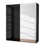 Schwebetürenschrank Samaya Zwart glas/Zwart - 200cm (2-deurs) - 235 cm - Met spiegeldeuren - Zwart glas/Zwart - 200 x 235 cm - Met spiegeldeuren