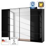 Schwebetürenschrank Samaya Glas Schwarz / Schwarz - 322 x 235 cm - Mit Spiegeltür/-en