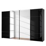 Schwebetürenschrank Samaya Zwart glas/Zwart - 360cm (4-deurs) - 235 cm - Met spiegeldeuren - Zwart glas/Zwart - 360 x 235 cm - Met spiegeldeuren