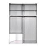 Schwebetürenschrank Samaya Wit glas/wit - 162 cm (2 deur) - 223cm - Met spiegeldeuren - Wit glas/wit - 162 x 223 cm - Met spiegeldeuren