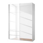 Armoire à portes coulissantes Samaya Verre blanc / Blanc - 162 cm (2 porte) - 235 cm - Avec portes miroir - Verre blanc / Blanc - 162 x 235 cm - Avec portes miroir