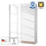 Schwebetürenschrank Samaya Glas Weiß / Weiß - 162 x 235 cm - Mit Spiegeltür/-en