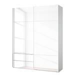 Schwebetürenschrank Samaya Wit glas/wit - 181cm (2-deurs) - 223cm - Zonder spiegeldeuren - Wit glas/wit - 181 x 223 cm - Zonder spiegeldeuren