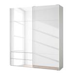 Schwebetürenschrank Samaya Glas Weiß / Weiß - 200 x 223 cm - Mit Spiegeltür/-en