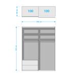 Schwebetürenschrank Samaya Wit glas/wit - 200cm (2-deurs) - 235 cm - Met spiegeldeuren - Wit glas/wit - 200 x 235 cm - Met spiegeldeuren