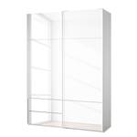 Armoire à portes coulissantes Samaya Verre blanc / Blanc - 162 cm (2 porte) - 223 cm - Sans portes miroir - Verre blanc / Blanc - 162 x 223 cm - Sans portes miroir