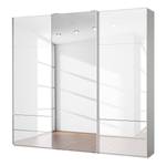 Schwebetürenschrank Samaya Glas Weiß / Weiß - 242 x 223 cm - Mit Spiegeltür/-en