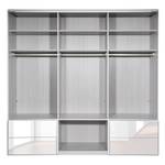Schwebetürenschrank Samaya Glas Weiß / Weiß - 242 x 235 cm - Mit Spiegeltür/-en