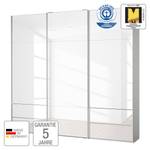 Schwebetürenschrank Samaya Glas Weiß / Weiß - 242 x 235 cm - Ohne Spiegeltür/-en
