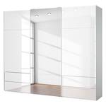 Schwebetürenschrank Samaya Wit glas/wit - 271cm (3-deurs) - 223cm - Met spiegeldeuren - Wit glas/wit - 271 x 223 cm - Met spiegeldeuren