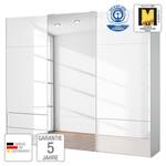 Schwebetürenschrank Samaya Glas Weiß / Weiß - 271 x 223 cm - Mit Spiegeltür/-en