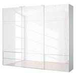 Armoire à portes coulissantes Samaya Verre blanc / Blanc - 271 cm (3 portes) - 223 cm - Sans portes miroir - Verre blanc / Blanc - 271 x 223 cm - Sans portes miroir