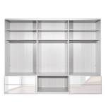 Schwebetürenschrank Samaya Glas Weiß / Weiß - 300 x 235 cm - Mit Spiegeltür/-en