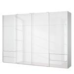 Schwebetürenschrank Samaya Glas Weiß / Weiß - 322 x 223 cm - Ohne Spiegeltür/-en