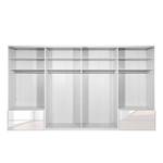 Schwebetürenschrank Samaya Wit glas/wit - 399 cm (4 deur) - 235 cm - Met spiegeldeuren - Wit glas/wit - 399 x 235 cm - Met spiegeldeuren