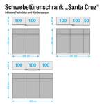 Schwebetürenschrank Cali I Echtholzfurnier Akazie - gewachst - Schrankbreite: 302 cm - 3-türig - Breite: 302 cm