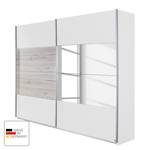 Schwebetürenschrank Saragossa Alpinweiß / Eiche Sanremo Weiß Dekor - Breite: 181 cm