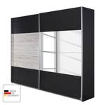 Armoire à portes coulissantes Saragossa Gris métallisé / Imitation chêne de San Remo blanc - Largeur : 181 cm