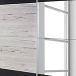 Armoire à portes coulissantes Saragossa Gris métallisé / Imitation chêne de San Remo blanc - Largeur : 181 cm