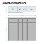 Schwebetürenschrank SKØP 270 x 236 cm - 2 Türen - Basic