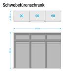 Schwebetürenschrank SKØP 270 x 222 cm - 3 Türen - Premium