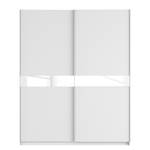 Schwebetürenschrank SKØP Alpinweiß / Glas Weiß - 181 x 222 cm - 2 Türen - Basic