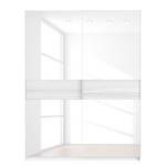 Zweefdeurkast Skøp alpinewit/wit glas - 181 x 236 cm - 2 deuren - Premium