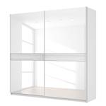 Schwebetürenschrank SKØP Alpinweiß / Glas Weiß - 225 x 222 cm - 2 Türen - Basic
