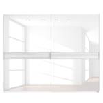 Schwebetürenschrank SKØP Alpinweiß / Glas Weiß - 270 x 222 cm - 2 Türen - Comfort