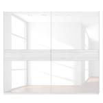 Armoire à portes coulissantes Skøp Blanc alpin / Verre blanc - 270 x 236 cm - 2 porte - Premium