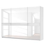 Armoire à portes coulissantes Skøp Blanc alpin / Verre blanc - 315 x 236 cm - 3 portes - Confort