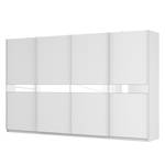 Armoire à portes coulissantes Skøp Blanc alpin / Verre blanc - 360 x 222 cm - 4 portes - Basic