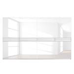 Armoire à portes coulissantes Skøp Blanc alpin / Verre blanc - 360 x 222 cm - 4 portes - Confort