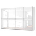Schwebetürenschrank SKØP Alpinweiß / Glas Weiß - 360 x 222 cm - 4 Türen - Premium