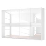 Schwebetürenschrank SKØP Alpinweiß / Glas Weiß - 360 x 236 cm - 4 Türen - Basic