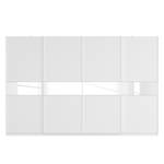 Armoire à portes coulissantes Skøp Blanc alpin / Verre blanc - 360 x 236 cm - 4 portes - Basic