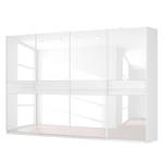 Armoire à portes coulissantes Skøp Blanc alpin / Verre blanc - 360 x 236 cm - 4 portes - Confort