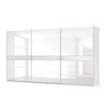 Zweefdeurkast Skøp alpinewit/wit glas - 405 x 222 cm - 3 deuren - Premium