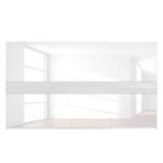 Schwebetürenschrank SKØP Alpinweiß / Glas Weiß - 405 x 236 cm - 3 Türen - Comfort