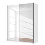 Schwebetürenschrank SKØP Alpinweiß / Hochglanz Weiß Spiegelglas - 181 x 222 cm - 2 Türen - Premium