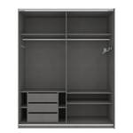 Schwebetürenschrank SKØP Alpinweiß / Hochglanz Weiß Spiegelglas - 181 x 236 cm - 2 Türen - Premium