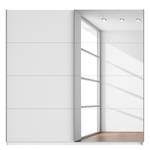 Schwebetürenschrank SKØP Alpinweiß / Hochglanz Weiß Spiegelglas - 225 x 222 cm - 2 Türen - Premium