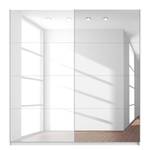 Schwebetürenschrank SKØP Alpinweiß / Hochglanz Weiß Spiegelglas - 225 x 236 cm - 2 Türen - Basic