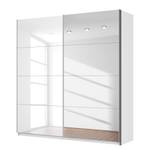 Schwebetürenschrank SKØP Alpinweiß / Hochglanz Weiß Spiegelglas - 225 x 236 cm - 2 Türen - Classic