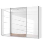 Schwebetürenschrank SKØP Alpinweiß / Hochglanz Weiß Spiegelglas - 315 x 222 cm - 3 Türen - Comfort